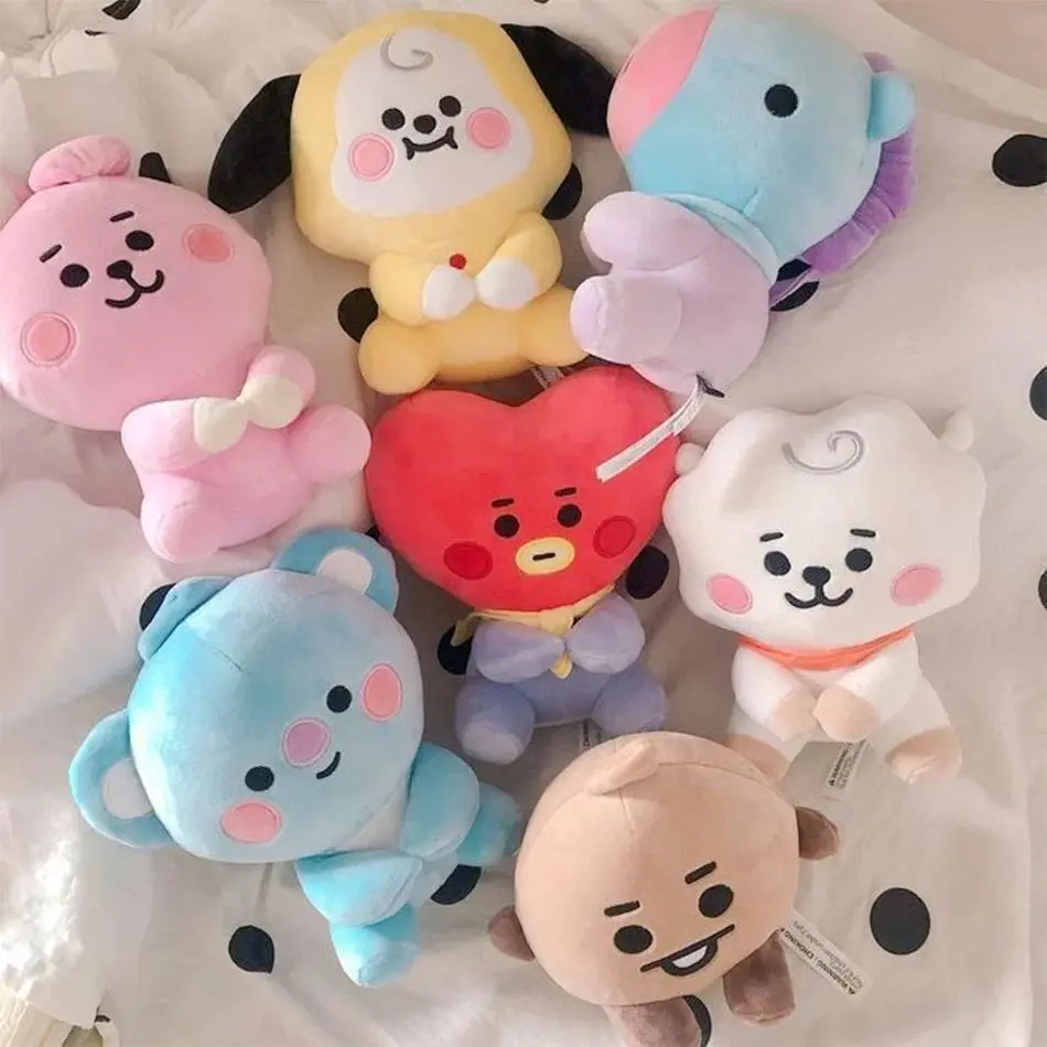 Hot BTed 21Plush Toys Kawaii Mini Keychain Anime Pendant Ornament for Kids 12-22cm Bt Peripherals Soft Stuffed Animals Doll Gift