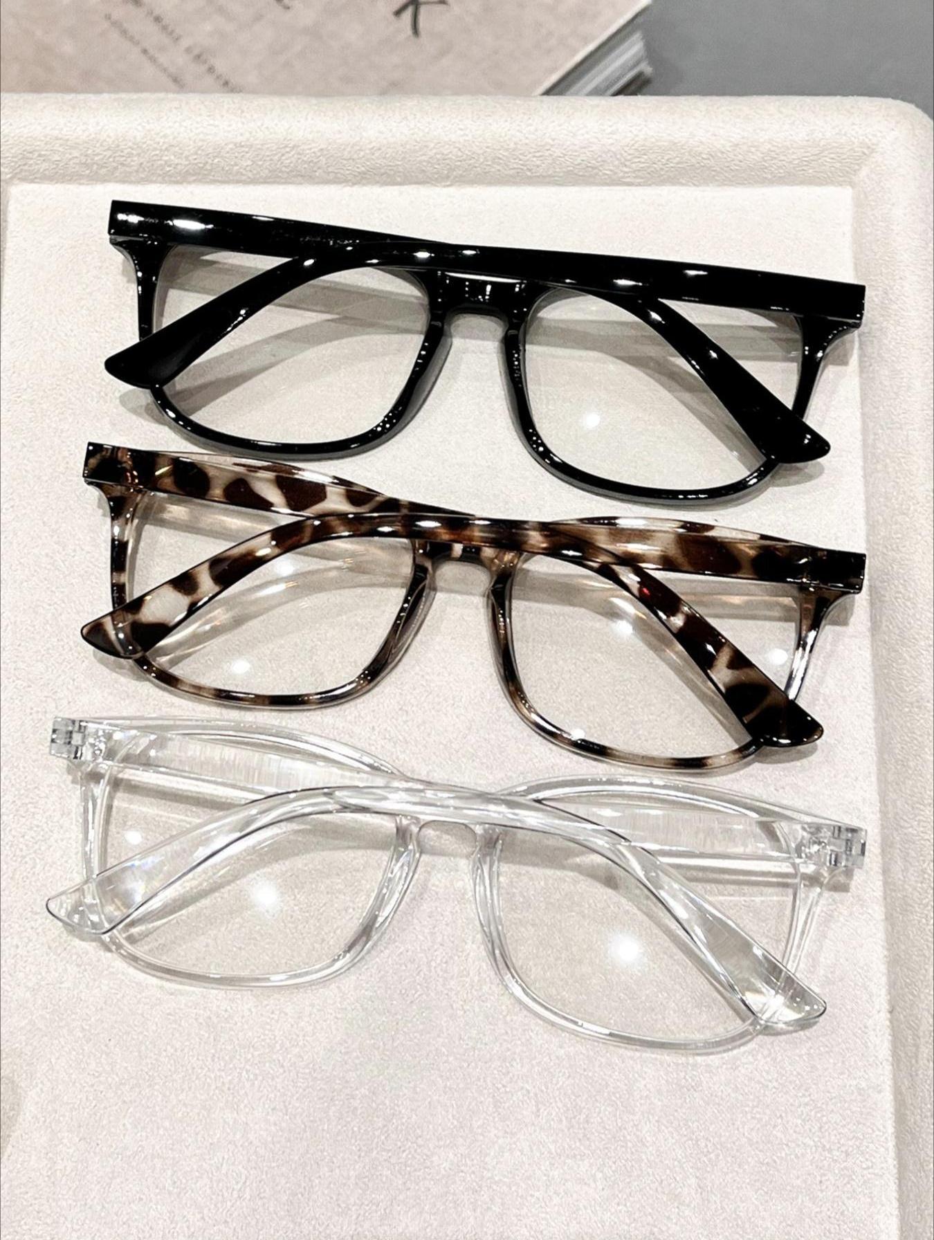 3-Pack Women's Classic Style Glasses, Lightweight Durable Glasses, Simple Design Suitable for Daily Life & Casual Activities, Perfect for Everyday Wear, Leopard Pattern Eyeglasses outdoorfun