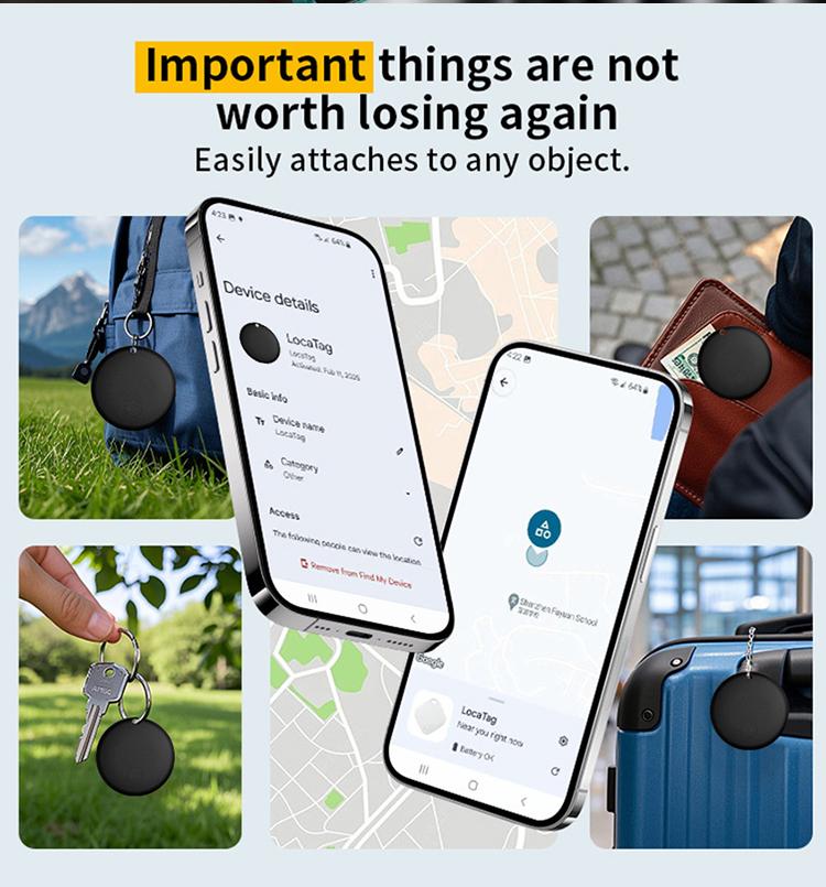 F08 Android Tracker Tags, Works with Google's Find Hub App (Android only), Key Finder Item Locator Tracking Device Smart Tags for Luggage, Wallet, Vehicles, Pets, Keys