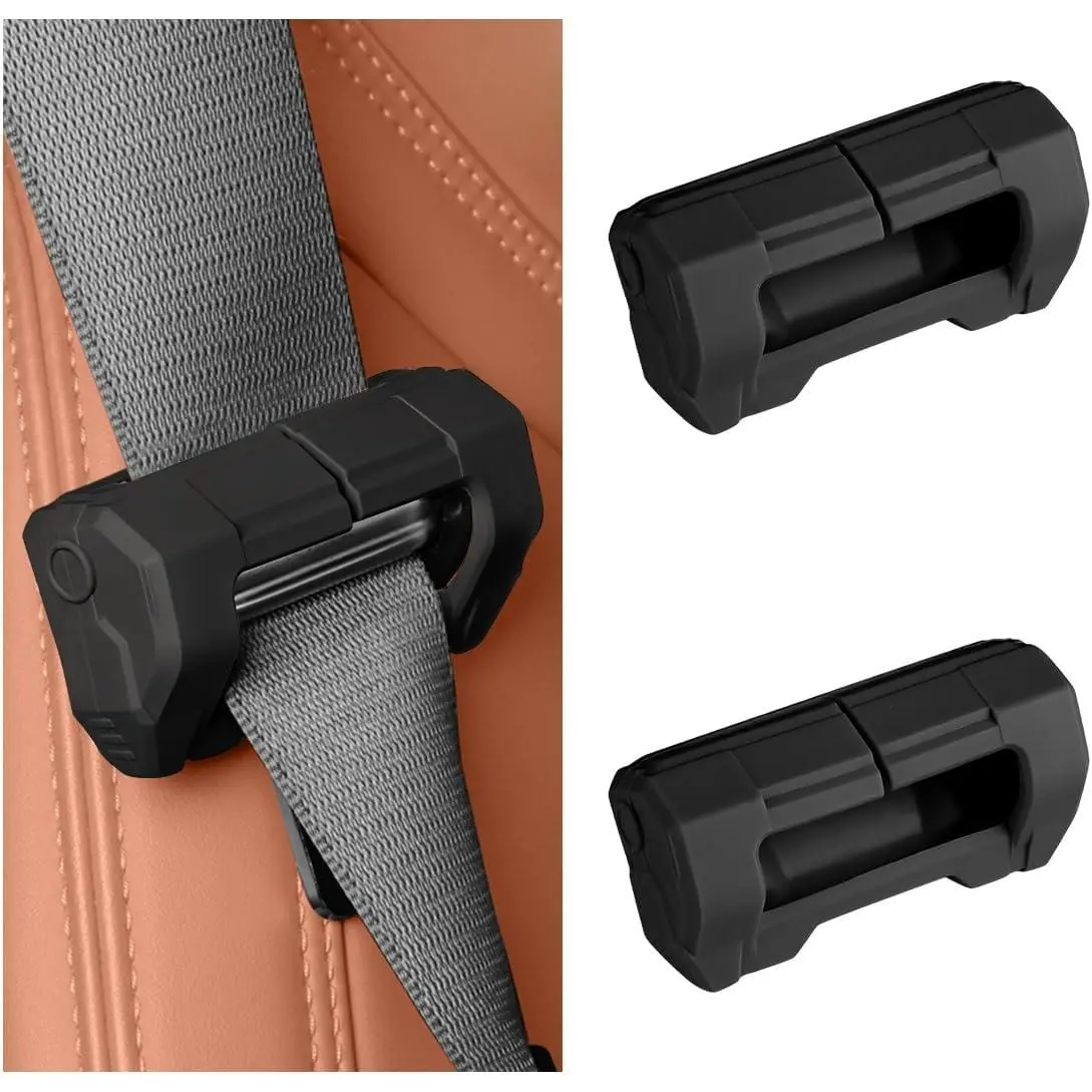 2 count  Seat Belt Buckle Covers, Anti-Scratch  Safety Belt Clip Buckle Protector,  Interior Seatbelt Buckle Guard Protective Sleeve for    (Black)