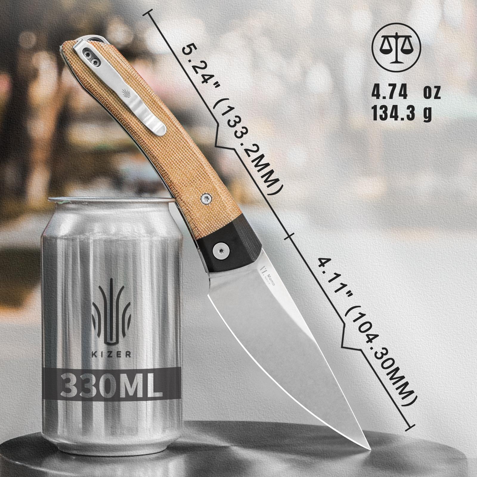 Kizer Momo Nitro-V Black G10+Micarta V4663A2