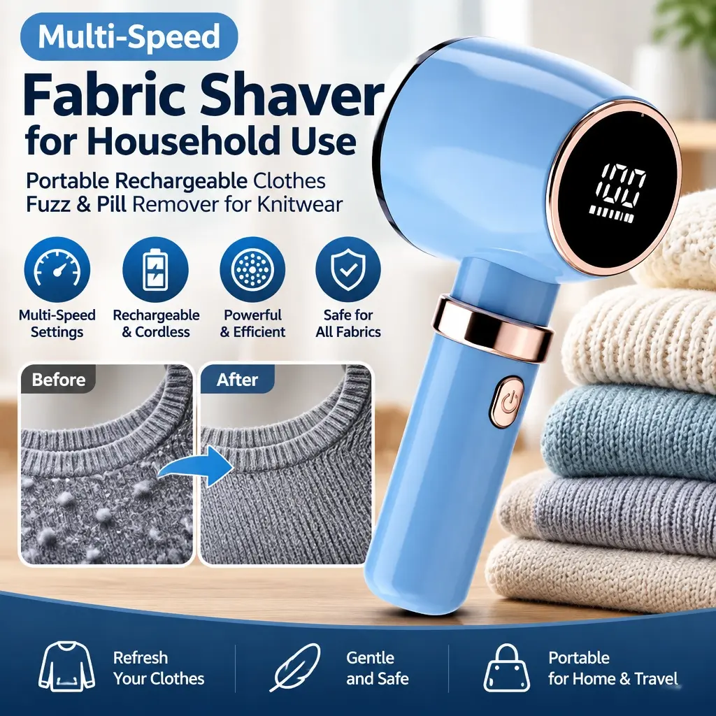 Home Clothing Fuzz Remover, Portable Electric Lint Shaver, Digital Display Sweater Depilling Tool for Fabrics