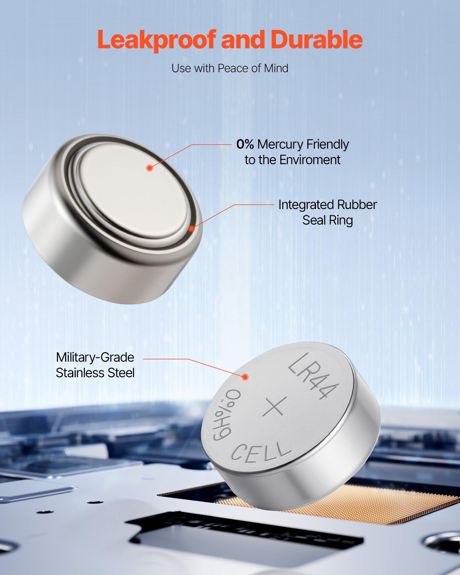 【DealsForYouDays】VEVOR Button Cell Battery, 4 Pack (40 Count) LR44 Alkaline Batteries Non-Mercury, AG13 357 303 SR44 Battery 1.5V Button Coin Cell Batteries for Remote Controls, Heart Rate Monitors, and Other Devices 【DealsForYouDays】VEVOR Button Cell Battery, 4 Pack (40 Count) LR44 Alkaline Batteries Non-Mercury, AG13 357 303 SR44 Battery 1.5V Button Coin Cell Batteries for Remote Controls, Heart Rate Monitors, and Other Devices