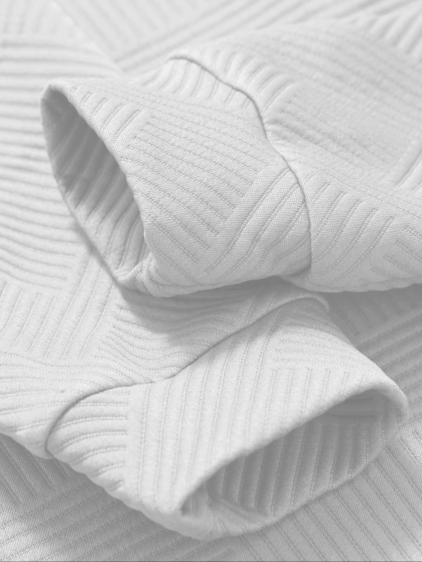 Men's solid color hoodie with texture, basic spliced color elbow patch design casual long sleeve top, men's autumn and winter hoodie, mens clothing, sports apparel, Fitted