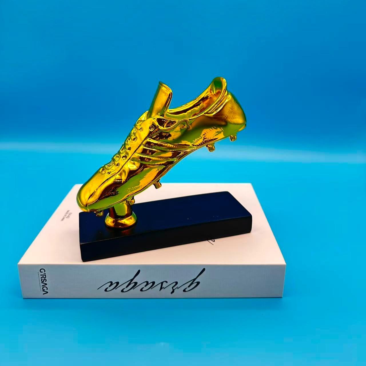 Golden Boot Award Trophy Model, Football Match Trophy Souvenir, Fan Collectible Ornament, Not Plated with Precious Metal