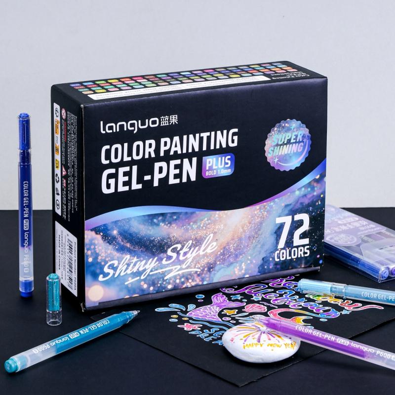 72 Colors Glitter Gel Pens, 1.0mm Fine Tip Large Capacity Colored Drawing Pens Sparkle Paint Pen for DIY Craft Making, Coloring, Doodling, Scrapbooking Supplies, Shimmering Glitter Finish, Doodle