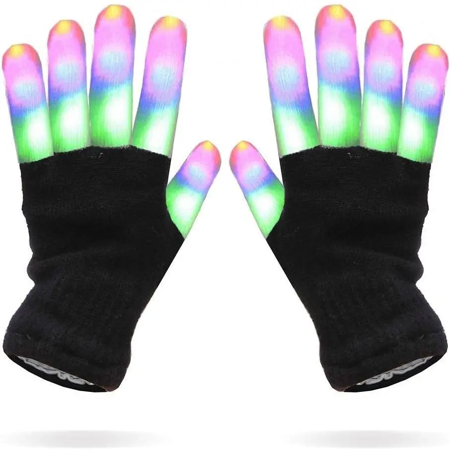 Kids LED Gloves Finger Light up Gloves - Flashing Autistic Cool Toys for Boys Girls, Children 3-7 Years