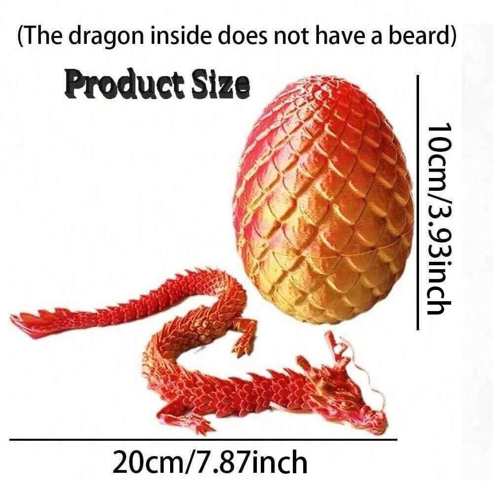 3D Printed Dragon Surprise Egg, Stress Relief Desk Toy Decor, Halloween Ornament, Easter Gift, Christmas Decoration, Adult Gift (contains No Beard)