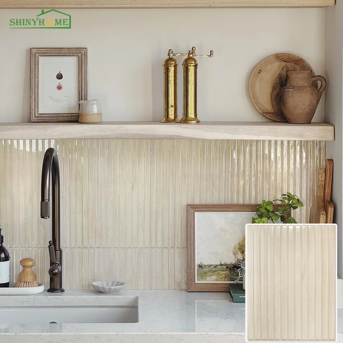 Wood Grain Peel & Stick Backsplash Wallpaper, Self Adhesive Backsplash Wallpaper, Easy Apply Adhesive Wall Panels for Kitchen, Bathroom, Walls & RV