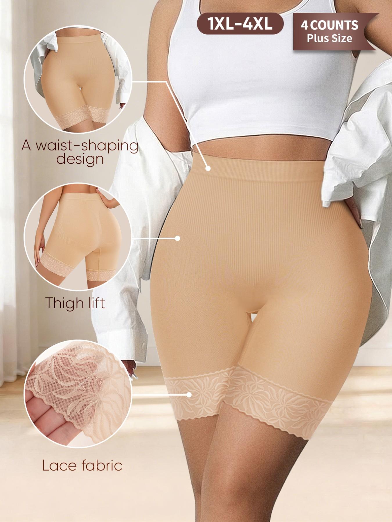 Women's Plus Size High Waist Shapewear Pants, Breathable Soft Lace Trim, 1xl-4xl, Comfortable and Stylish, All Seasons