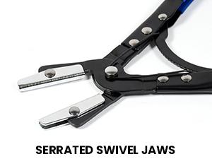 SMOTIVE PRO 3-Piece Ratcheting Hose Clamp Pliers Set, 8/10/12 Inch Locking Pinch Off Tools for Fuel, Coolant, Radiator and Heater Lines No Leak Automotive Repair