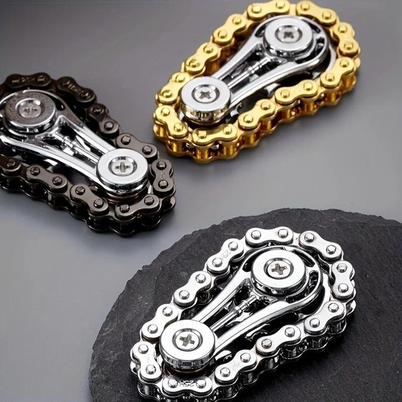 New Antistress Fidget Spinner - Metal Bike Chains Sprockets Flywheel EDC Toy for Adults