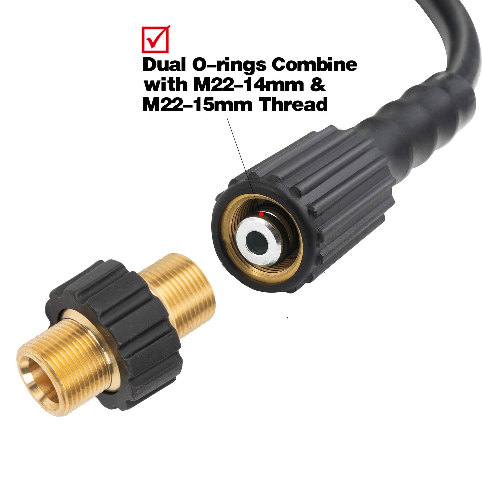 Hourleey Pressure Washer Adapter Set, Quick Disconnect Kit With M22 Metric Male Thread Quick Connector, M22 Swivel to 3/8'' Quick Connect, 3/4" to Quick Release, 8 pack Hourleey Pressure Washer Adapter Set, Quick Disconnect Kit With M22 Metric Male Thread Quick Connector, M22 Swivel to 3/8'' Quick Connect, 3/4" to Quick Release, 8 pack
