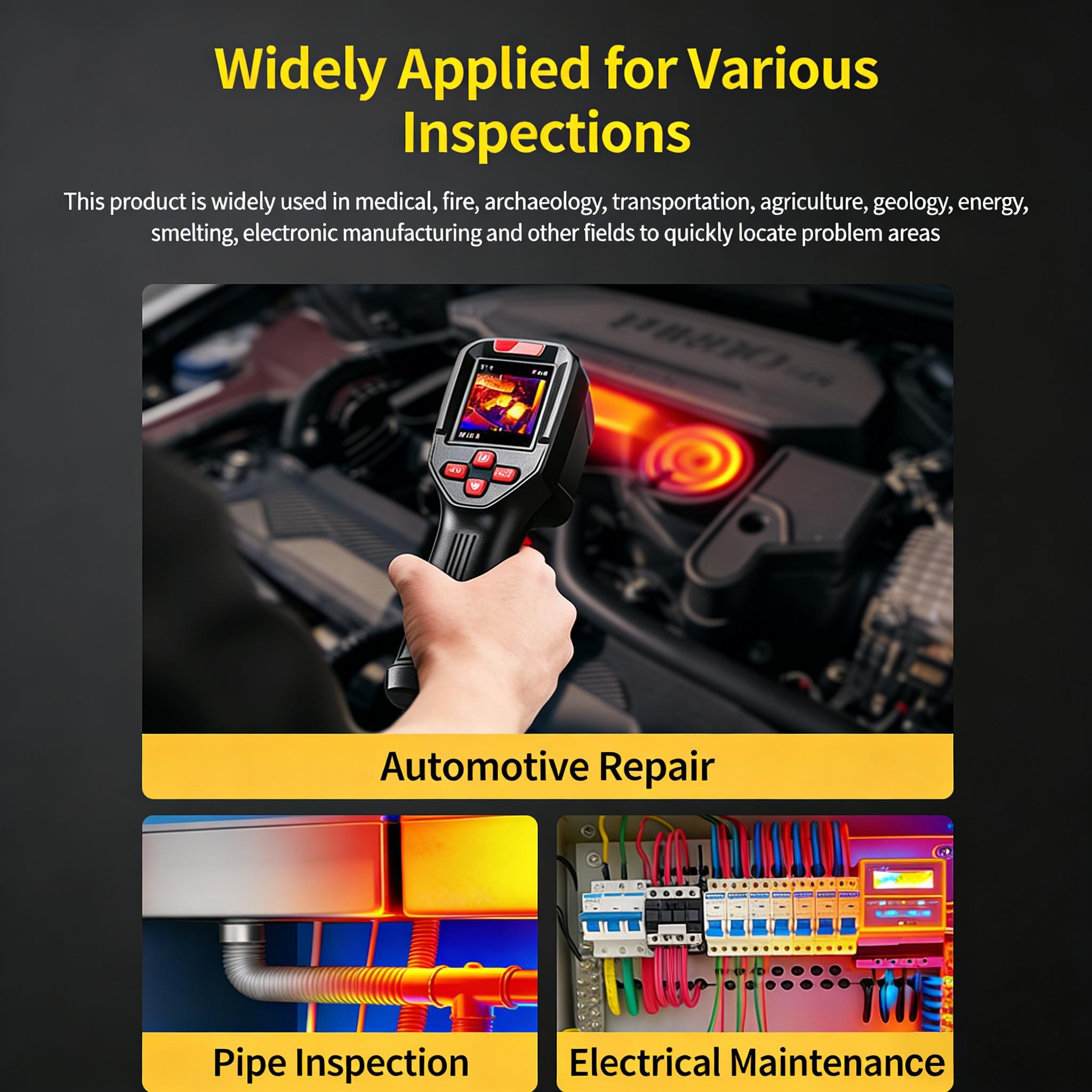 Handheld Thermal Camera, 320 X 240 Tisr Resolution, 24h Battery Life, 25 Hz Infrared Camera, Temperature Alarm, -4°f to 842°f