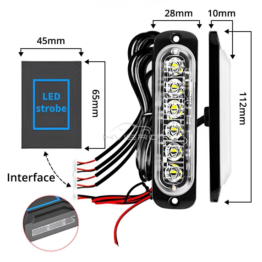 24 LED Strobe Light Wireless Car Emergency Flashing Light Car LED 12V-24V Trailer Truck Strobos Police Warning Light Auto Diode Lamp Strobe Car Lights