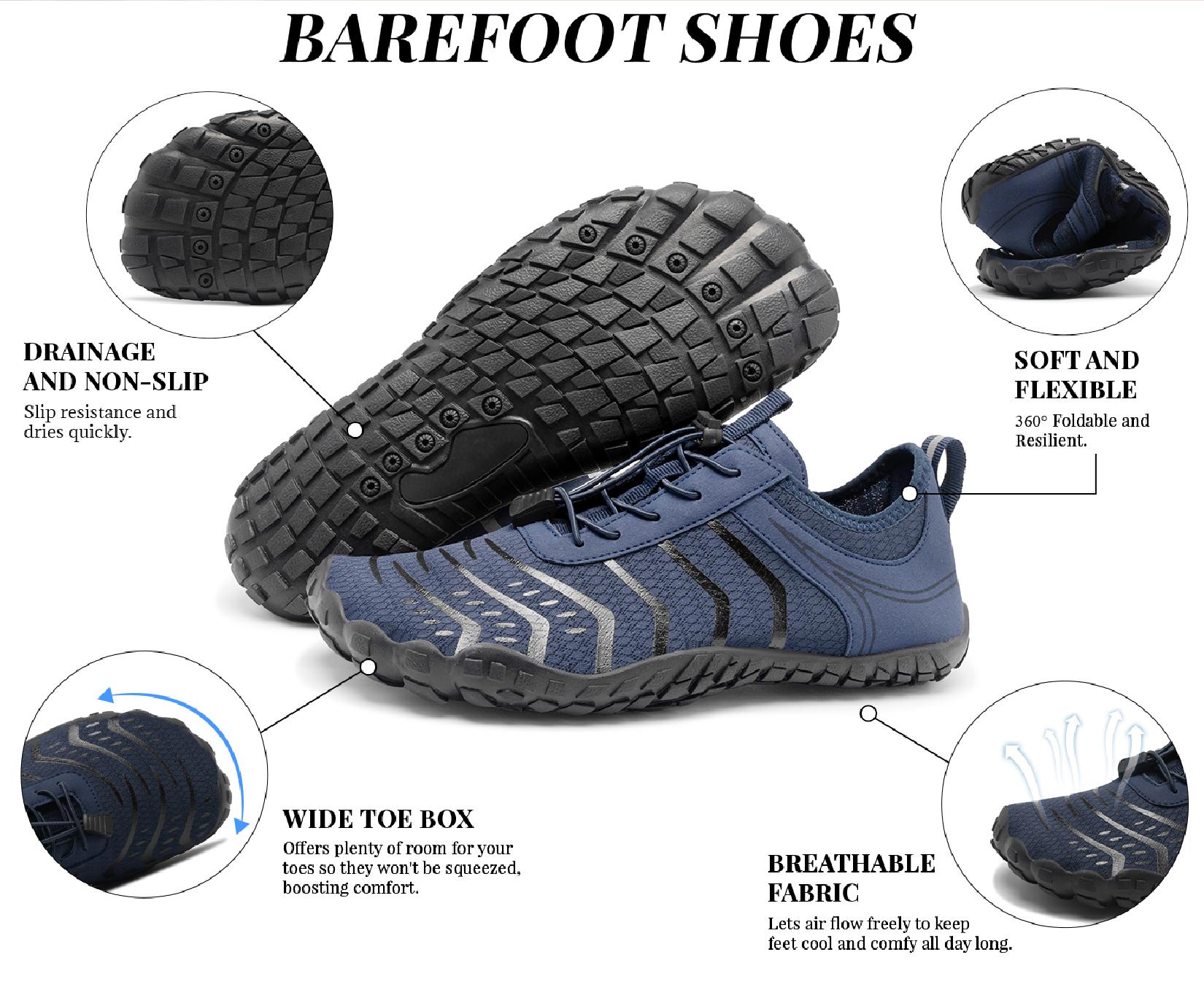 Reazuoy Men's Barefoot Running Shoes to Buy 2026 Lightweight Zero Drop Wide Toe Box Breathable Trending Footwear Outdoor Walking Athletic Sneakers for Gym Hiking Travel Casual Workout Shoes Gift for Men Women Boy Trainer