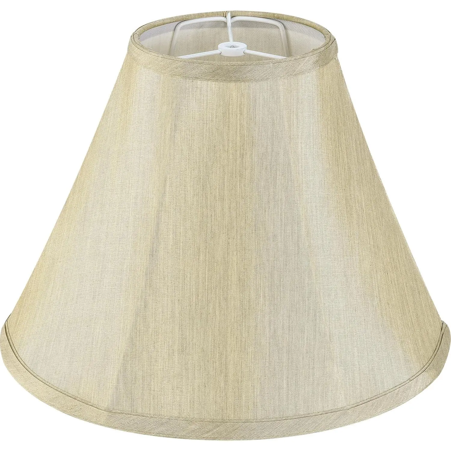 Champagne Gold Bell Lamp Shades 6" Top x 13" Bottom x 9.8" High Spider Medium Lamp Shade Replacement Traditional Lampshade for Table Lamp Floor & Bedside Lamp Handmade Easy Assembly