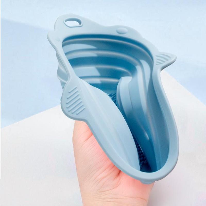 Makeup Brush and Beauty Sponge Cleaning Bowl, Stainless Steel Frame, Plastic Material, Includes Cleaner Liquid, One-Stop Solution