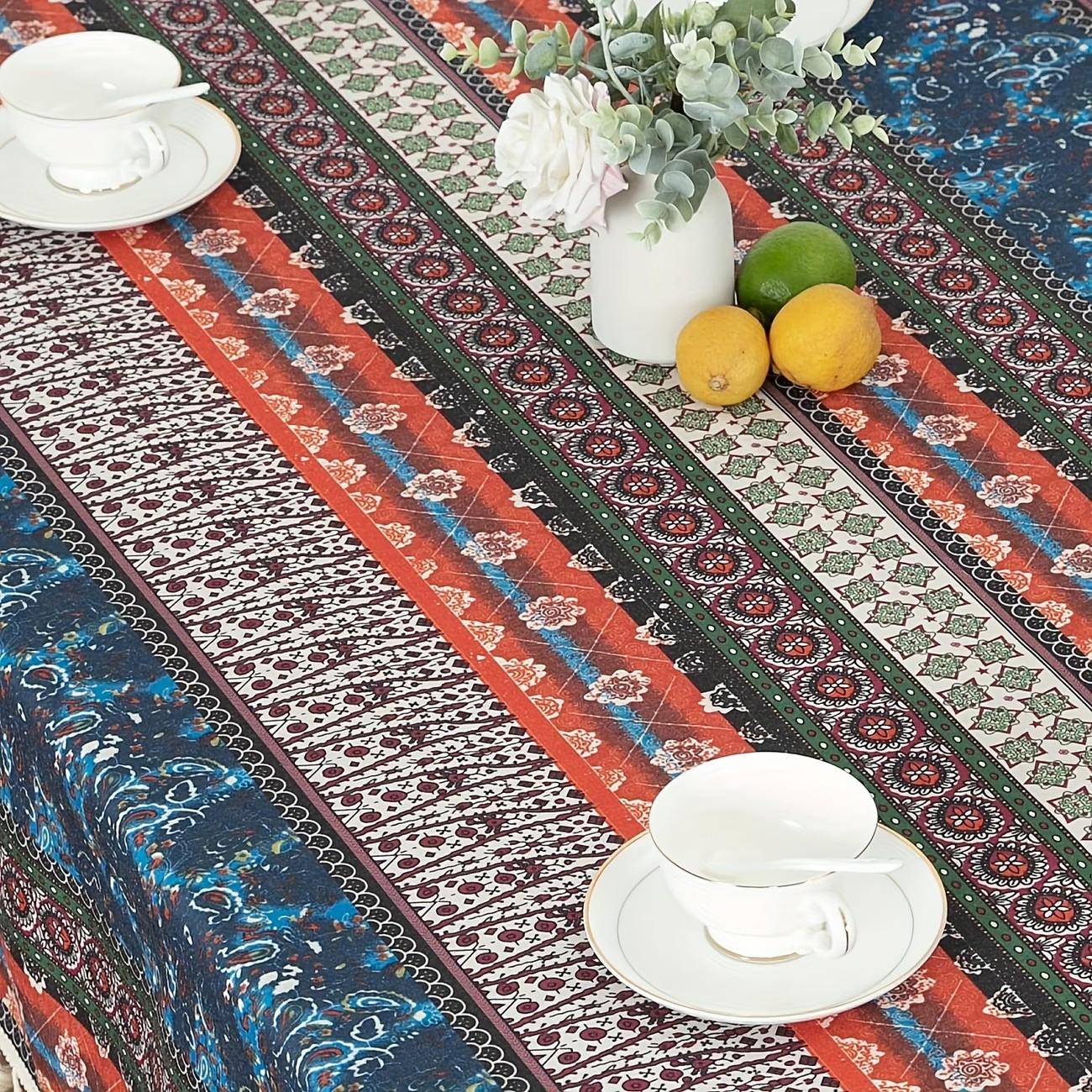 1pc Boho Style Table Runner with Fringe Print, Easy to Clean, Perfect for Living Room Home Decor, Ideal for Dining Tables