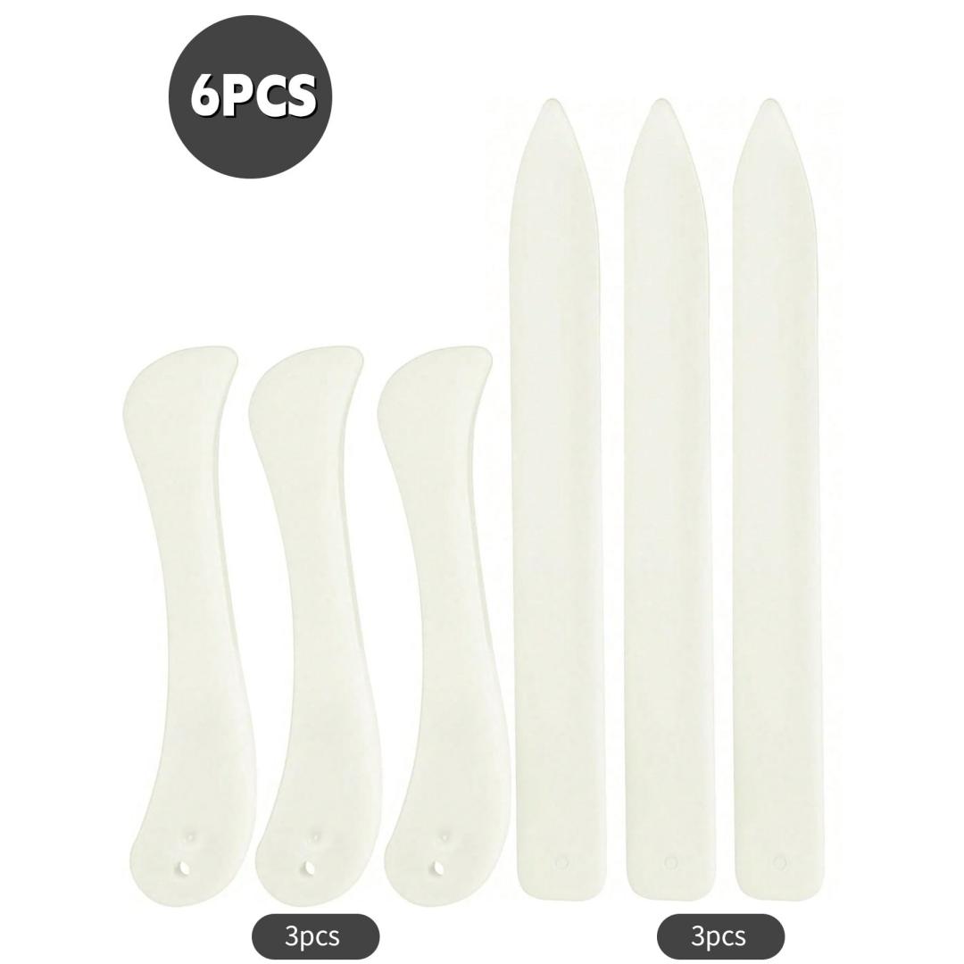 Multi-Pack Plastic Bone Folders, Crease Makers, Scoring Tool, Bone Folder Paper Creaser, Folding Bookbinding Tool, Origami Tools for Making Paper Crafts Quilting, Leather Tool Set (6/4/3/2/1 Pieces), Ideal for Embossing, Folding, Crafting, DIY Projects