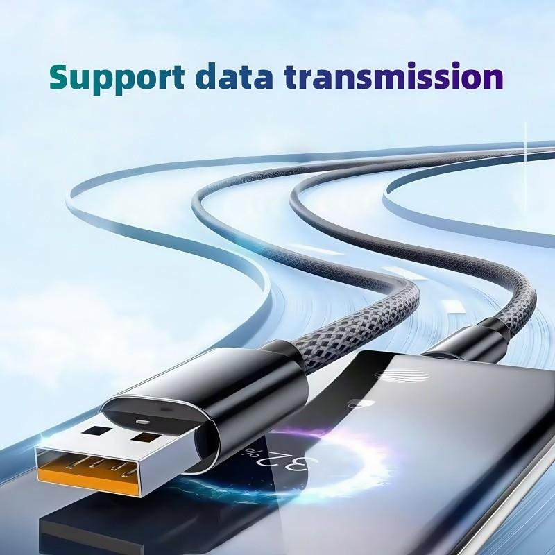 Super Fast Charging Data Cable, Durable, USB to Type-C Interface, Compatible with Samsung S23/s22/s21, Xiaomi Mi 12 Pro/k50/k60, Huawei P40/p60, Oppo