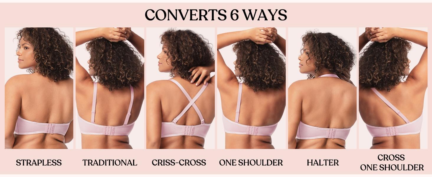 HSIA Bella Women's Convertible Strapless Minimizer Bandeau Bra Underwire Unlined for Large Bust HSIA Bella Women's Convertible Strapless Minimizer Bandeau Bra Underwire Unlined for Large Bust