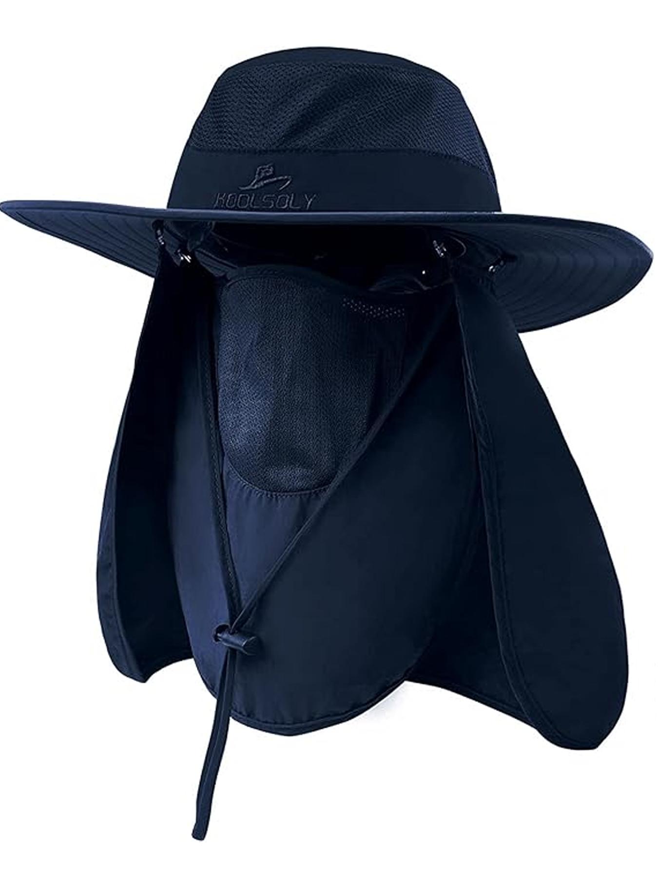 Outdoor UV Sun Protection Wide Brim Fishing Cap with Removable Flap