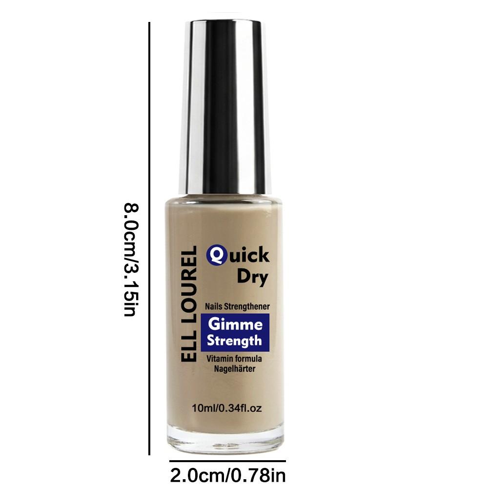ELL LOUREL 10ml Gimme Strength Quick Dry Nail Strengthener - Vitamin Calcium Nail Hardener, Repairs Weak & Brittle Nails, Promotes Strong Nail Growth, High Shine Manicure Treatment, Perfect for Daily Nail Care, 0.34fl.oz,Promotes Strong Nail Growth