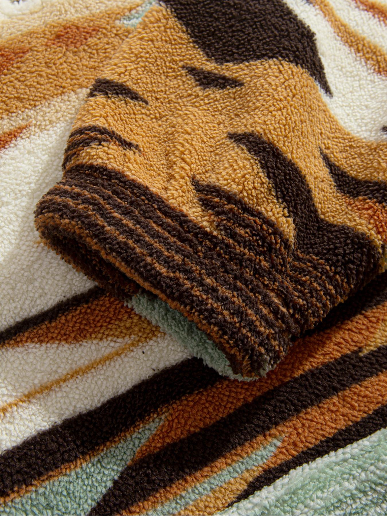 Men's Fleece Half-Zip Sweatshirt, Fall Winter Warm Casual Ethnic Long Sleeve Top, Comfortable Stylish Wear