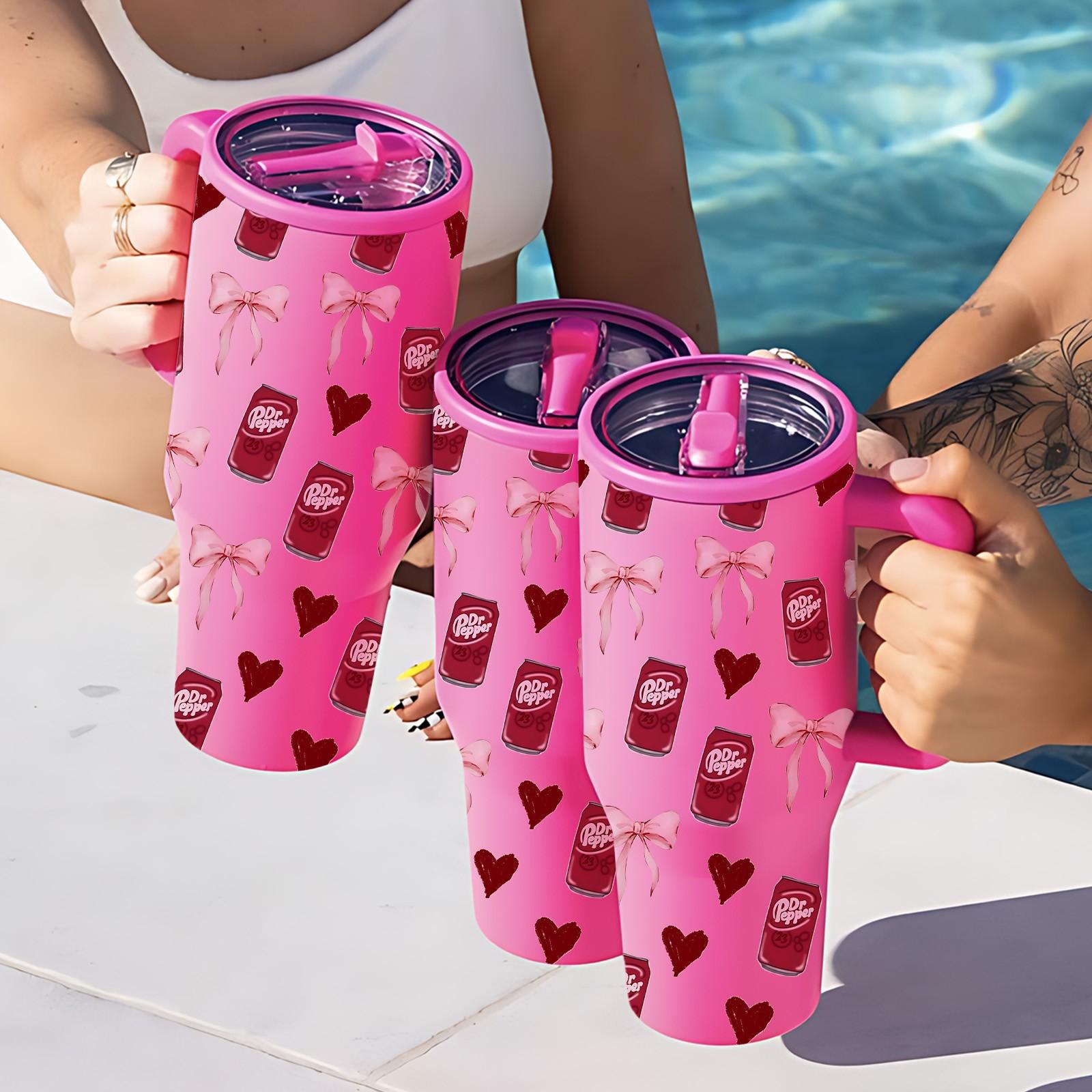 1 Pc 40oz Insulated Mug, Double Wall Vacuum Cup, Leak-Proof Skinny Thermal Mug for Hot Cold Drinks, Keeps Hot 12 Hours Cold 24 Hours, Love Soda Style Gift for Women Men, Holiday Birthday Festival Daily Use, Insulated Tumbler, Leakproof Tumbler