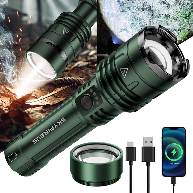 SKYFIRE 1376 LED Flashlight — high-lumen brightness, ultra-bright and rechargeable, featuring adjustable zoom and five lighting modes. A must-have for camping, perfect for both outdoor and home use#Summervibes summergarden SKYFIRE 1376 LED Flashlight — high-lumen brightness, ultra-bright and rechargeable, featuring adjustable zoom and five lighting modes. A must-have for camping, perfect for both outdoor and home use#Summervibes summergarden