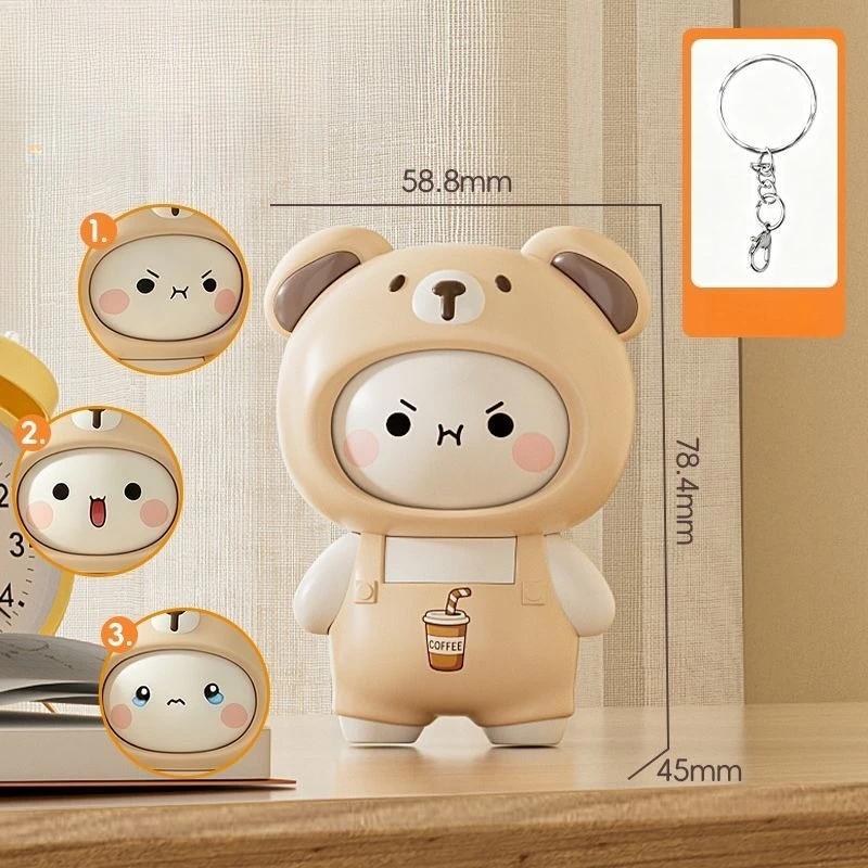 Original Bubu Dudu Change Face Figure Toy Keychain Pendant Doll Panda Bear Anime Figures Ornament Bag Decoration Gift