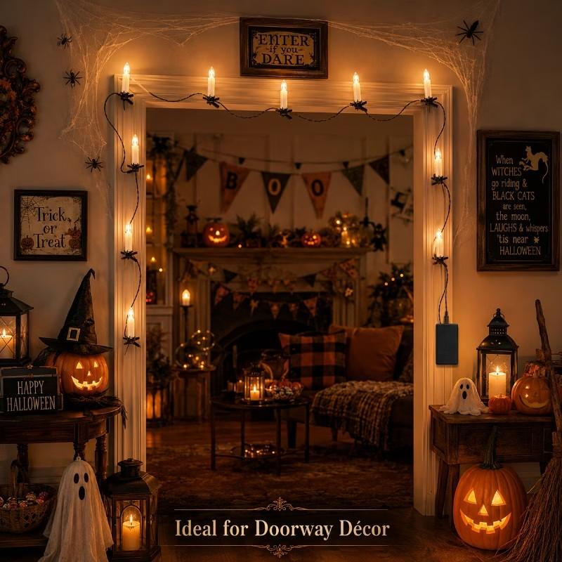 Flameless Candle Light 20/10 LED, Battery-Powered Decorative Candle String, Home Decor Lighting, Ideal for Restaurant, Bedroom, Party, Christmas, Halloween, Ambient Decor Lighting