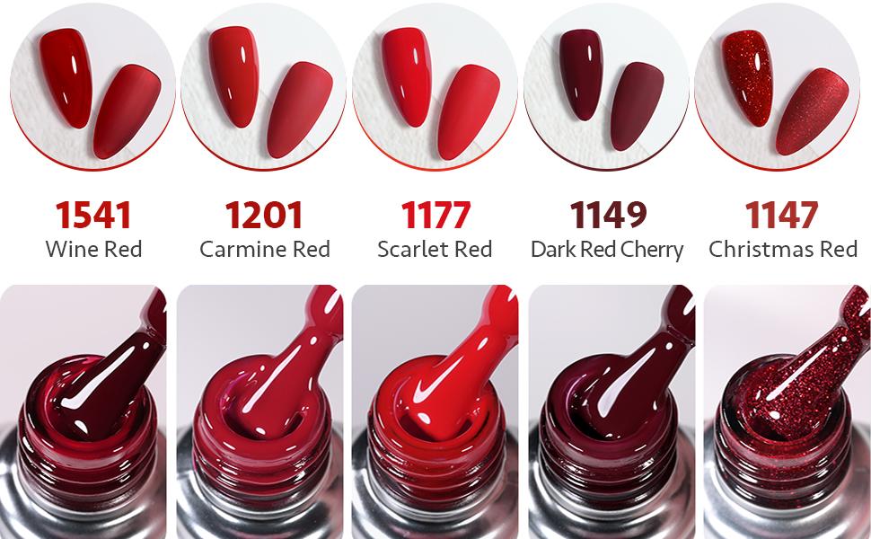 GAOY UV Gel Nail Polish, 16ml Soak Off Gel Polish, UV Light Cure for Nail Art DIY Manicure at Home, 1149 Dark Red Cherry Burgundy Red