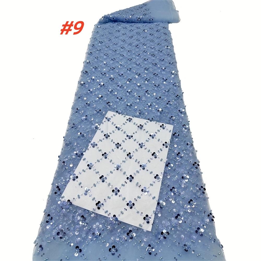 Luxury African Lace Fabric, High-Quality French Mesh Embroidery Beaded, Elegant Lace Trim, Perfect for Wedding Evening Events, Elegant Design