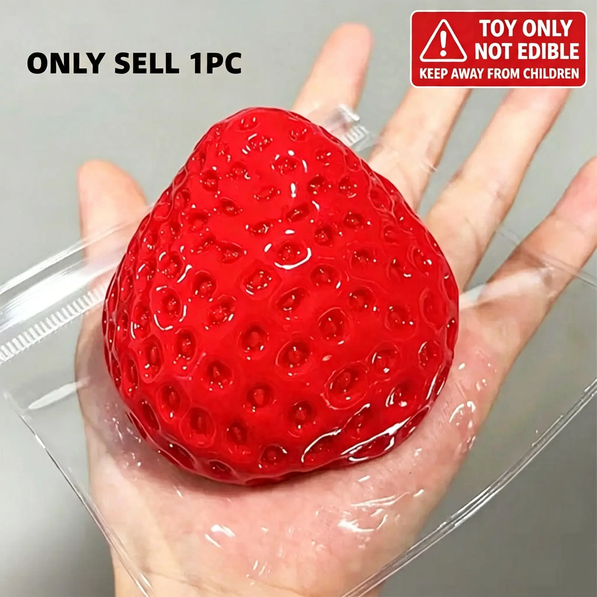 Strawberry Shaped Squishy Toy, Cute Squeeze Toy, Stress Relief Toy for Girls, Soft Fruit Shaped Toy for Birthday Gift