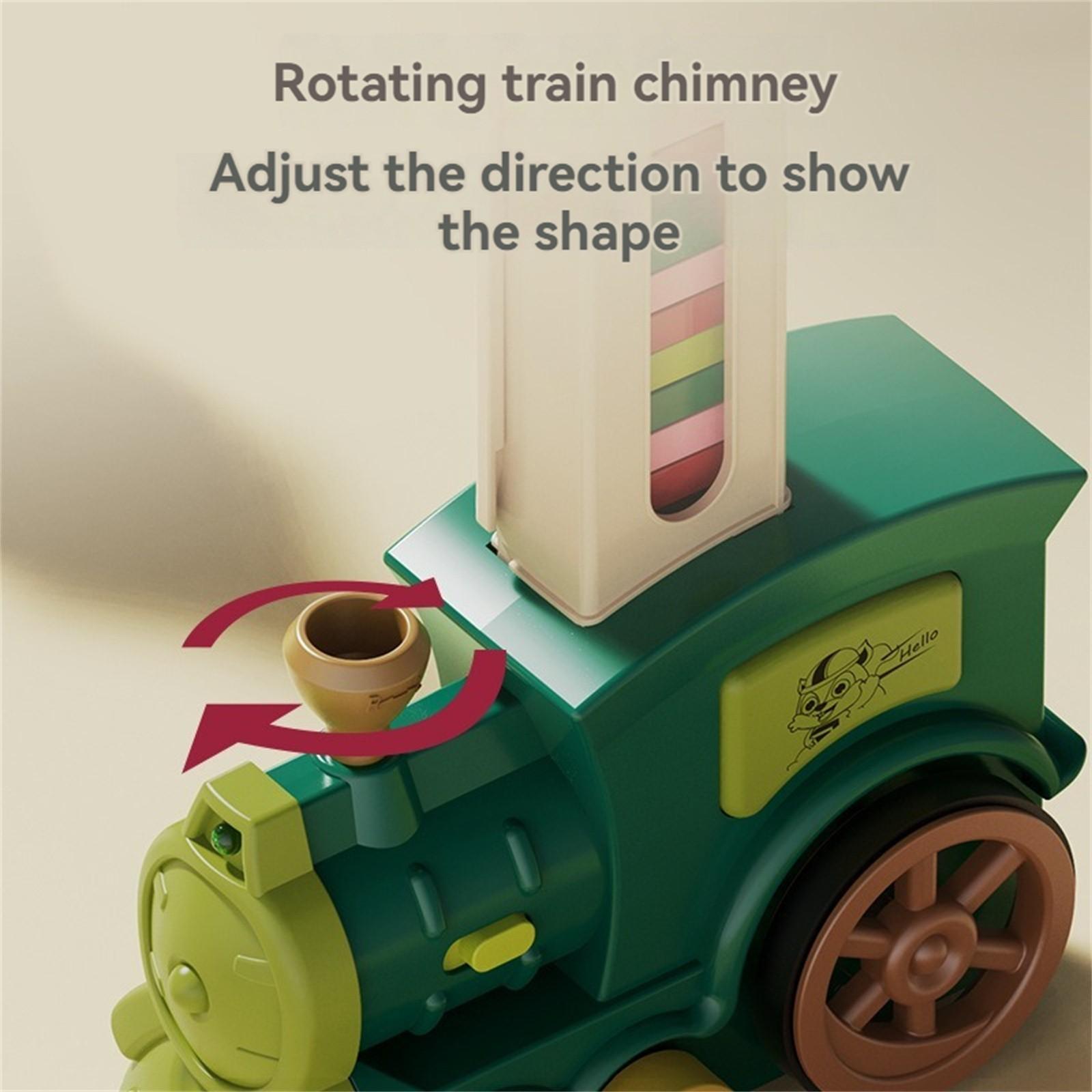 Creative Domino Train Set, Automatic Card Track, Ideal for Kids Aged 3+, Enhances Hand-Eye Coordination, Indoor & Outdoor Play, Birthday Gift!Requires 2 AA batteries (not included)