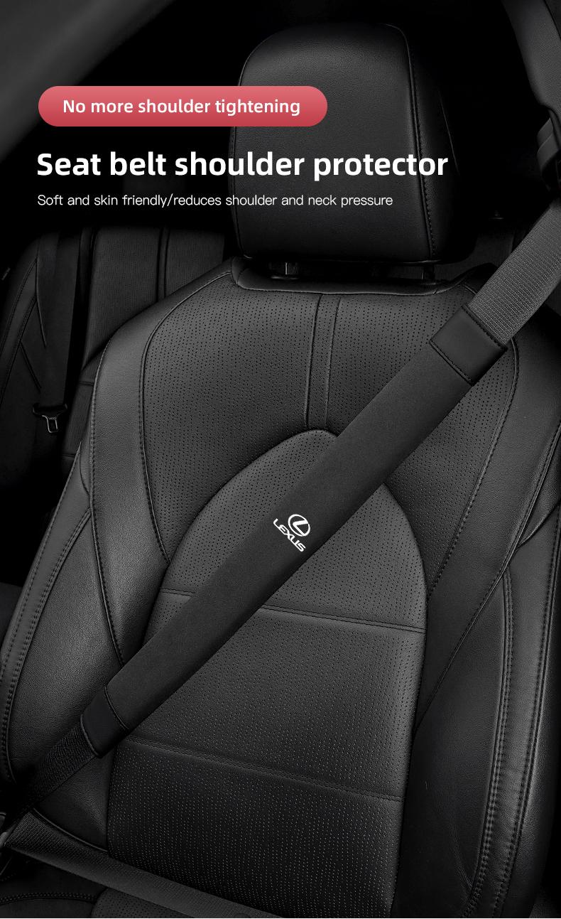 2Pcs Car Seat Belt Safety Shoulder Covers Car Accessories For Lexus IS500 LS460 RC200 LM300 RX450 LX NX350h LC UX CT RZ450e RC300 GX400 GS200t GS300h LS600 RX300 TX LBX HS250