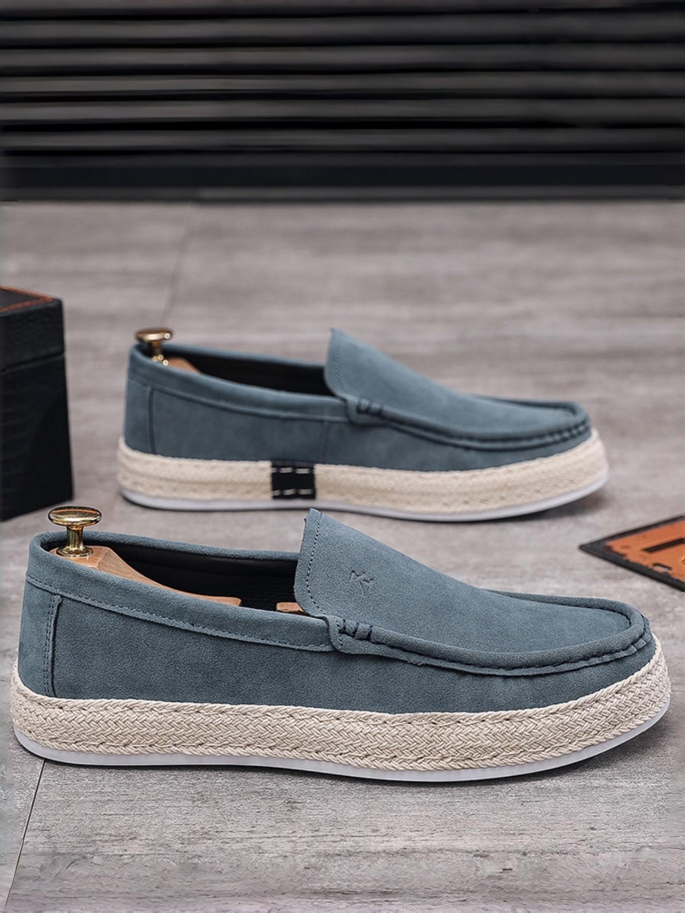 New Men's Casual Loafer Shoes, Woven Retro Trendy Straw Boat Shoes, Lightweight Comfortable Low-Top Slip-On Sneakers