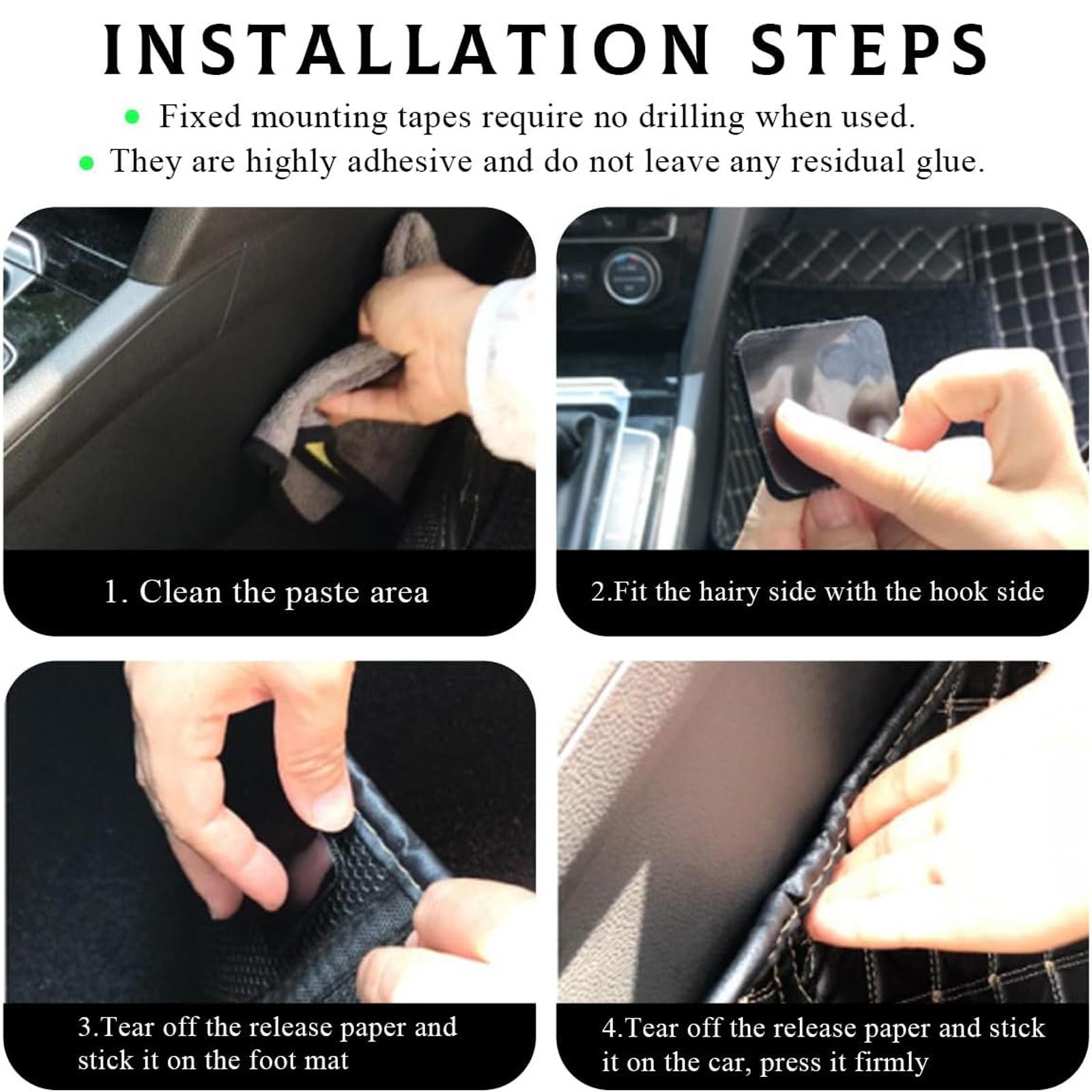 Hook and Loop Strips with Adhesive,2"*2" Car Mats Self-Adhesive Tape Strip,Multi-Purpose Non-Slip Double Sided Snap Fastening Tape,Fixing Tape for Sofa Carpet.