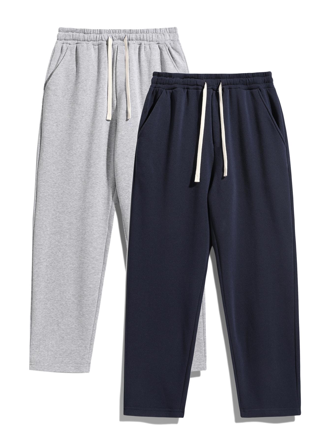 Men's Thermal Lined Pants with Drawstring Waist, Cozy Relaxed Fit Loose Sweatpants Fabric for Fall & Winter, Men's Bottoms, Menswear