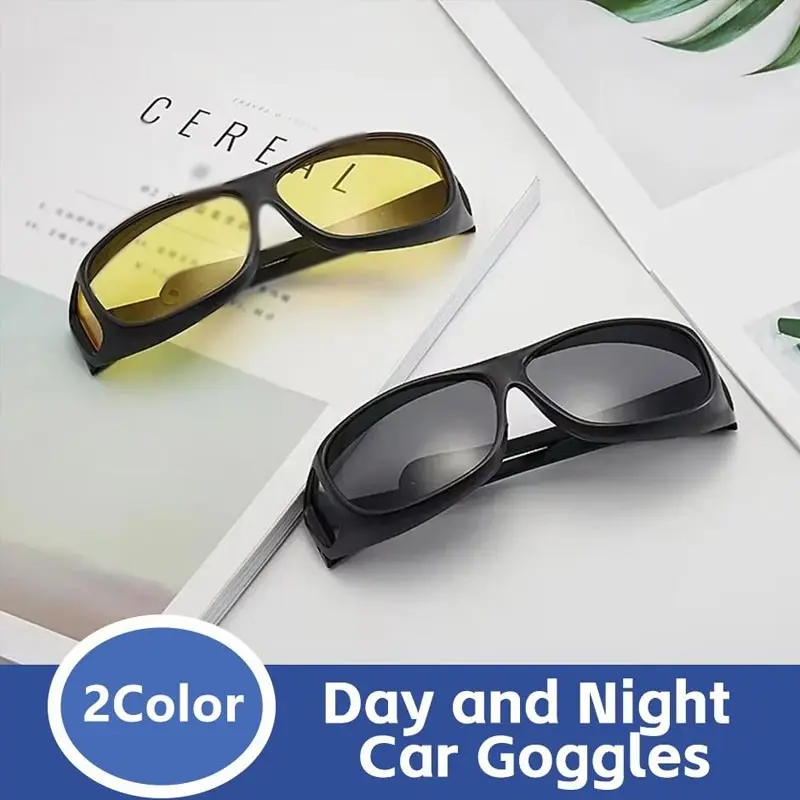 Driver Night Vision Glasses Half Frame Rectangular Polarized Anti-Glare Uv400 Day/night Use Eyeglasses, Driving Eyewear, Driving Shades, Essential Driving Accessories