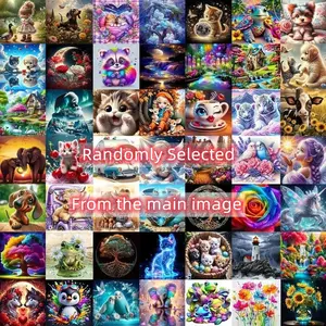 10pcs/20pcs/30pcs Diamond Painting Kit, Random style/Random pattern Cartoon Animal Floral Human Patterns, 20x20cm Full Drill Art Set Crafts DIY Kit for Wall Decor Beginners Adults Gifts Diamond Art Tools