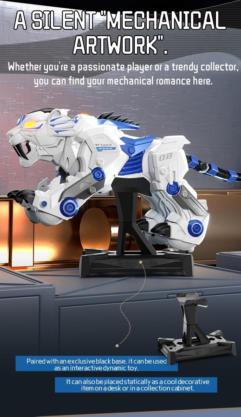 2.4GHz Electric Remote Control Tiger Toy, Smart Mechanical Pet, Dancing Storytelling Mimicry Inversion Programming, Interactive Educational Gift