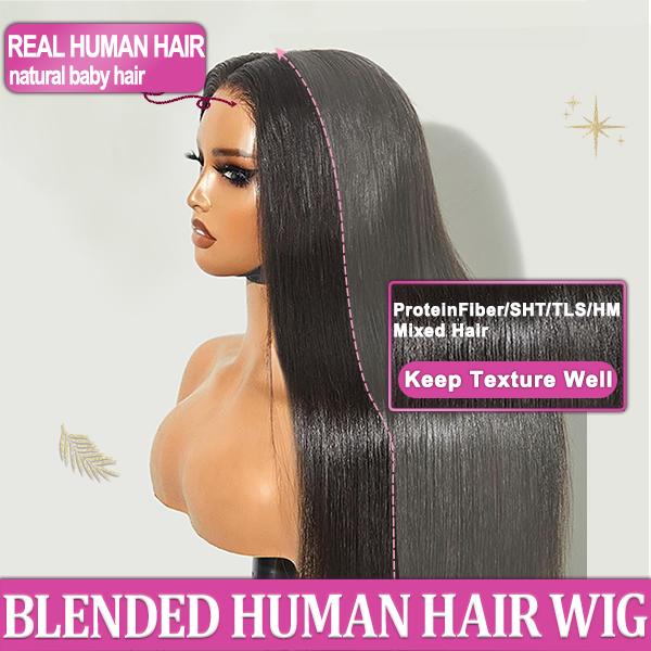 Loose Deep Wave Lace Front Wigs Human Hair 200 Density Glueless Wigs for Women Blended Hair Loose Wave 13x4 HD Transparent Lace Front Wigs Pre Plucked with Baby Hair Natural Black Color