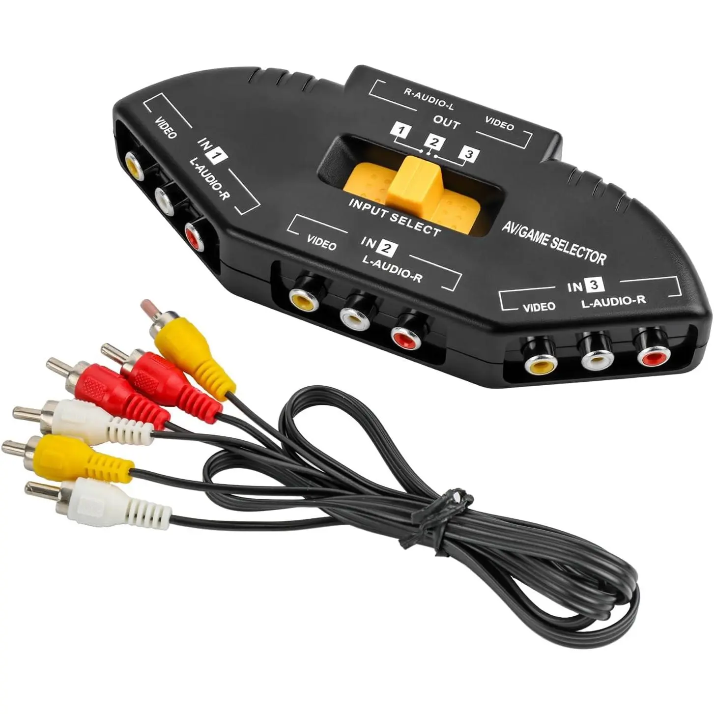 Switcher 3 in 1 Out, Composite AV Video Audio Selector