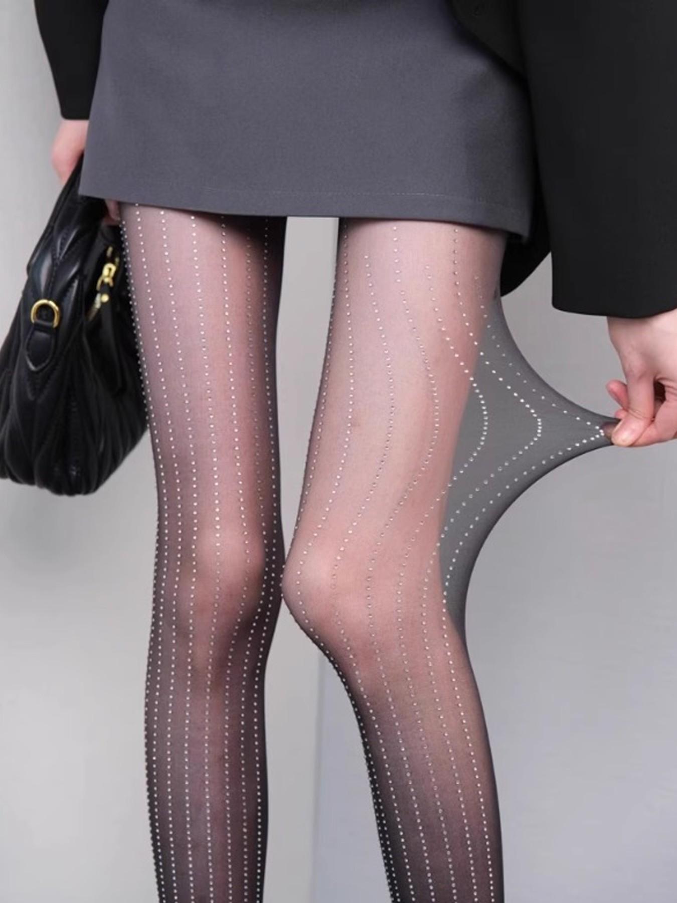 Sexy Sparkle Mesh Stockings, Slimming Seamless Pantyhose, Anti-Pilling Women's Underwear, Elegant Fitted Design, Made in China