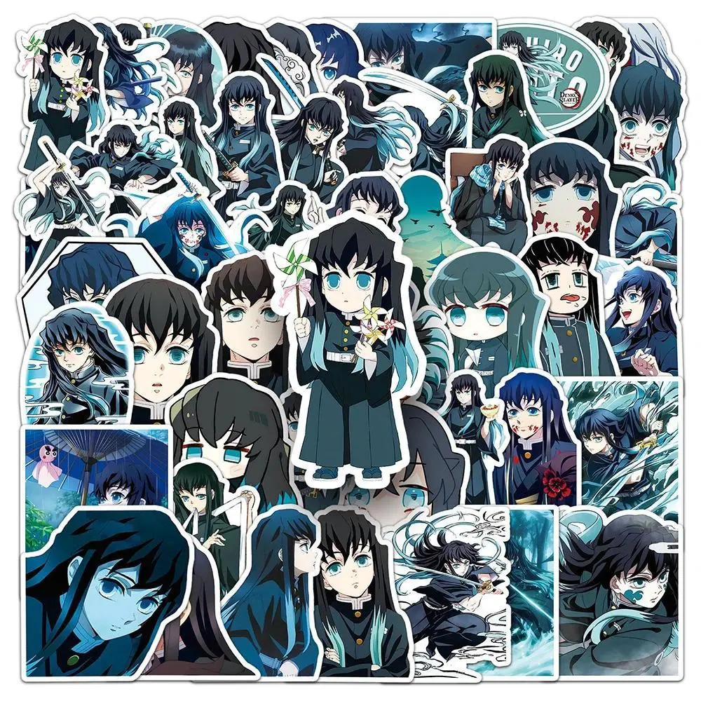 2026 hot item 50pcs Demon Slayer Anime Graffiti Stickers DIY Scrapbook Laptop Bike Phone Cute Tokitou Muichirou Cartoon Decals Kids Toy Popular stickers