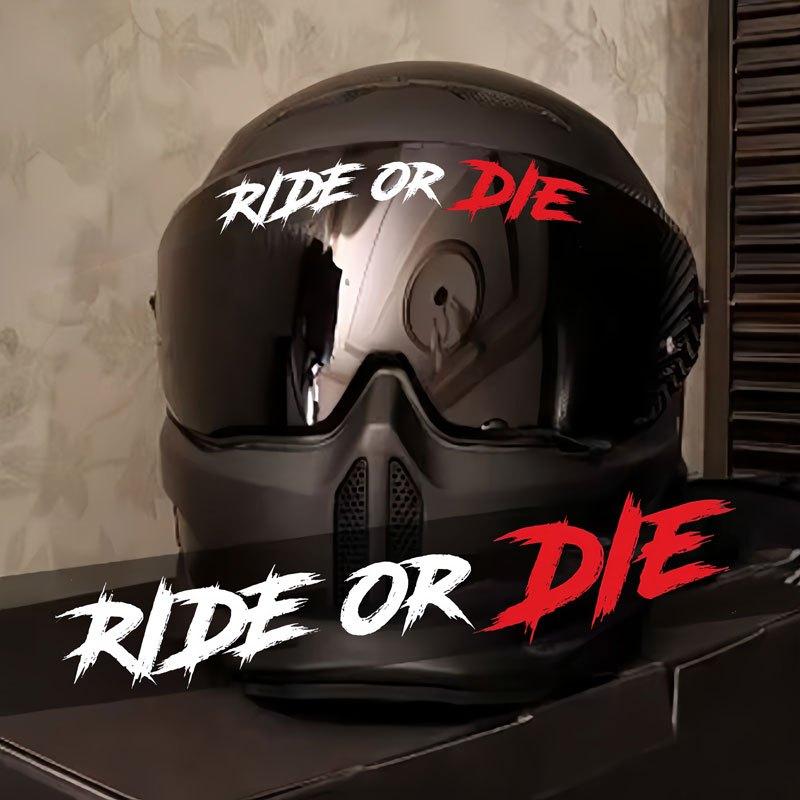 SC MOTO GN Ride or Die Lettering Sticker - Waterproof Vinyl Stickers Suitable for Motorcycle Helmets, Canned Tops, Motorcycles, and Road Vehicles - Scratch Resistant Decoration, Outdoor Use, Bright Colors, Motorcycle Accessories, Motorcycle Stickers
