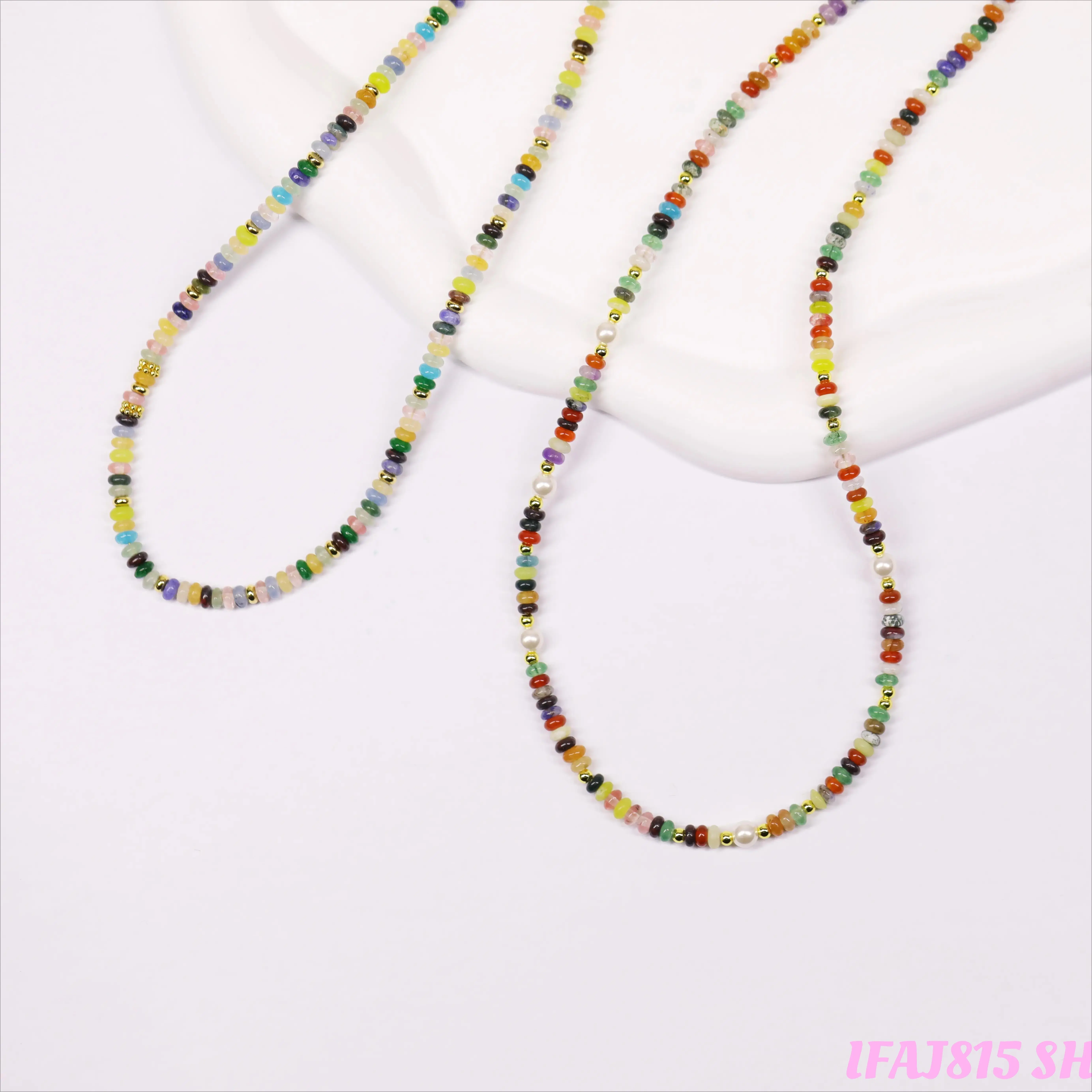 Women's Boho Crystal Beaded Necklace, Colorful Gemstone Energy Necklace with Unique Handmade Design, Trendy Layered Jewelry for Women, Friendship Necklace Gift for Her, Mom and Best Friend, Perfect Birthday Gift, Holiday Jewelry and Everyday Wear